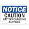 Signmission OSHA Notice Sign, 12" Height, Aluminum, NOTICE Caution Battery Charging Supplies Sign, Landscape OS-NS-A-1218-L-15306 - alternate 1